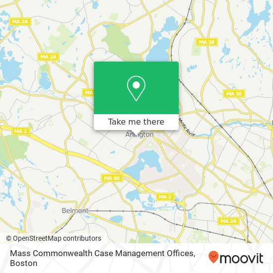 Mapa de Mass Commonwealth Case Management Offices