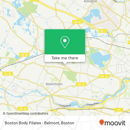 Mapa de Boston Body Pilates - Belmont