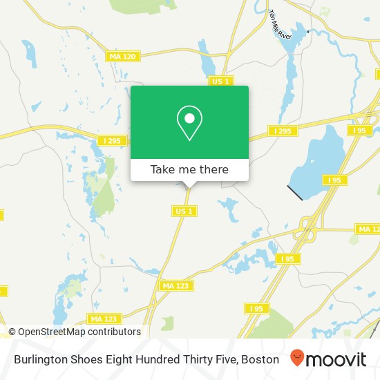 Mapa de Burlington Shoes Eight Hundred Thirty Five