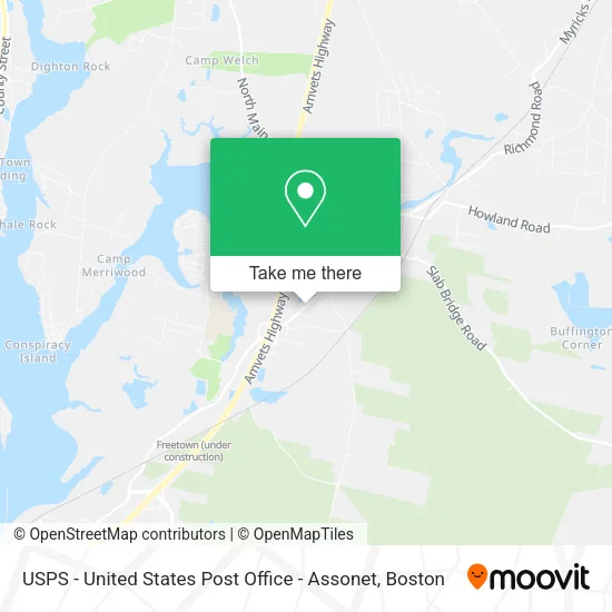 Mapa de USPS - United States Post Office - Assonet