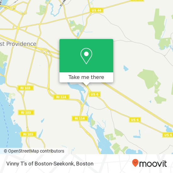 Vinny T's of Boston-Seekonk map