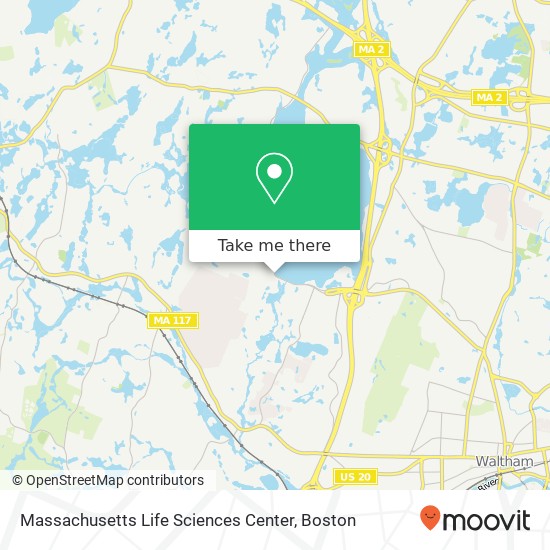 Mapa de Massachusetts Life Sciences Center