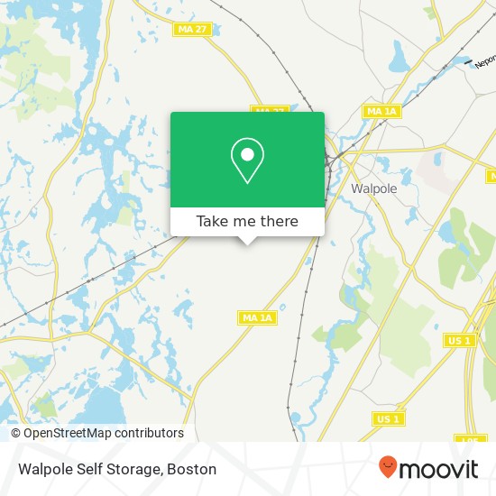 Walpole Self Storage map