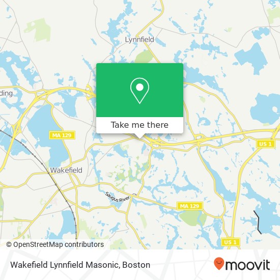 Wakefield Lynnfield Masonic map