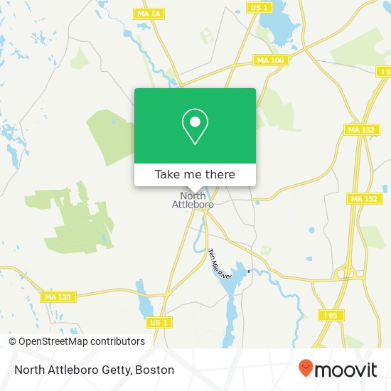 North Attleboro Getty map