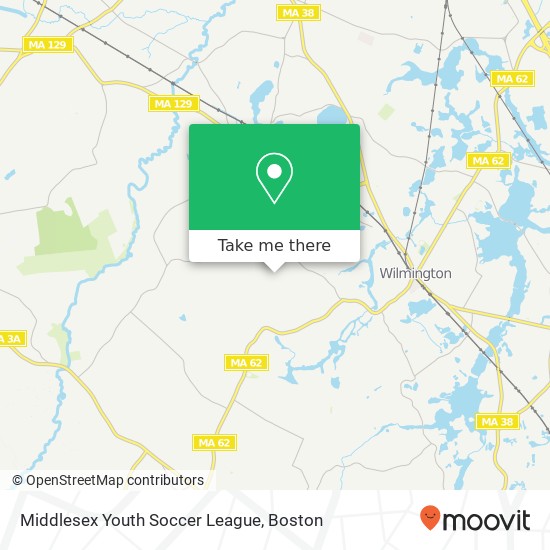 Middlesex Youth Soccer League map
