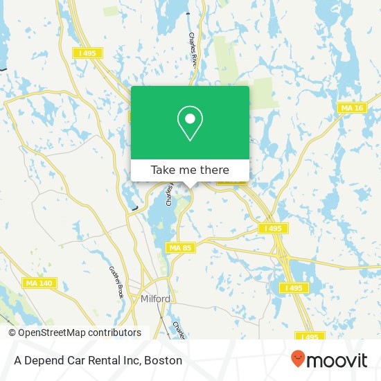 A Depend Car Rental Inc map