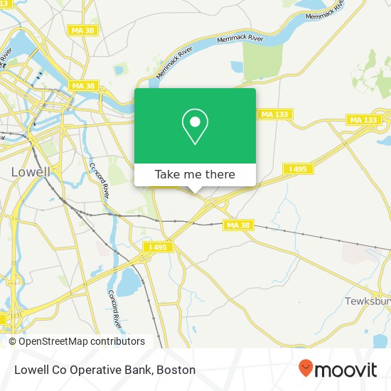 Lowell Co Operative Bank map