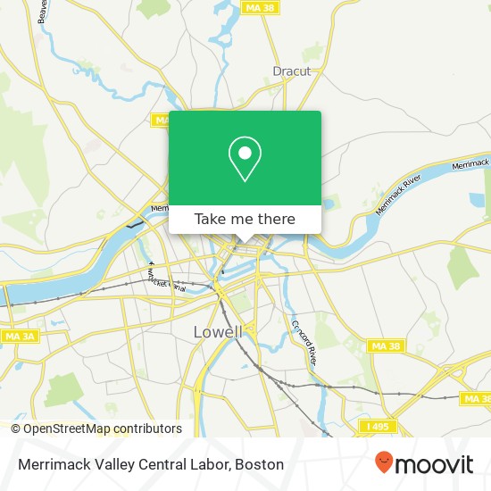 Mapa de Merrimack Valley Central Labor