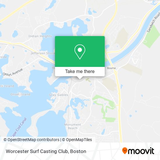 Mapa de Worcester Surf Casting Club