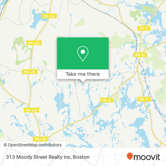 313 Moody Street Realty Inc map