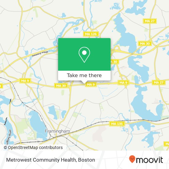 Mapa de Metrowest Community Health