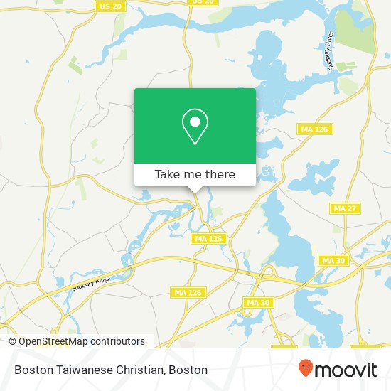 Mapa de Boston Taiwanese Christian