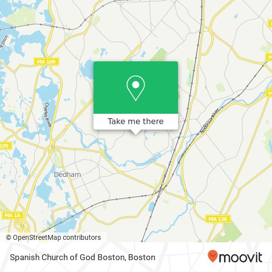 Spanish Church of God Boston map