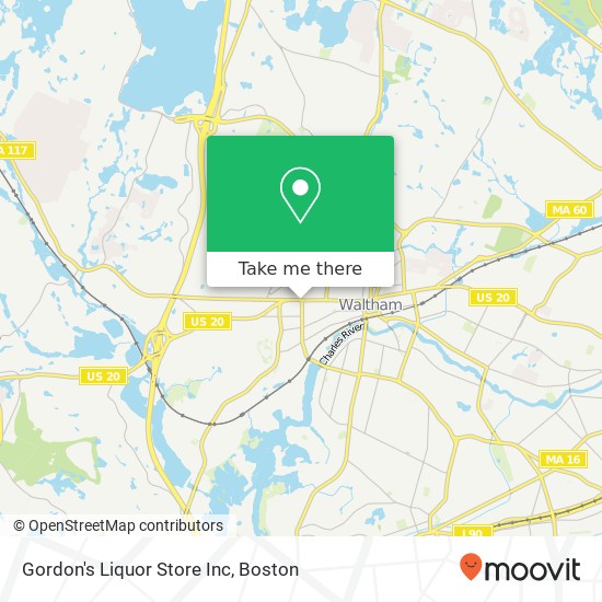 Gordon's Liquor Store Inc map