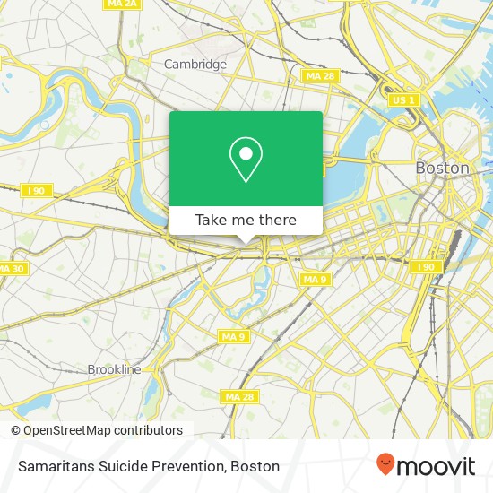 Mapa de Samaritans Suicide Prevention