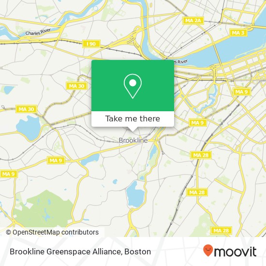 Mapa de Brookline Greenspace Alliance
