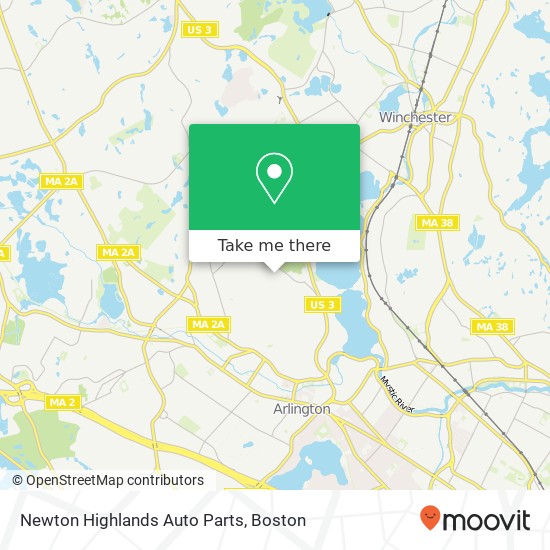 Mapa de Newton Highlands Auto Parts