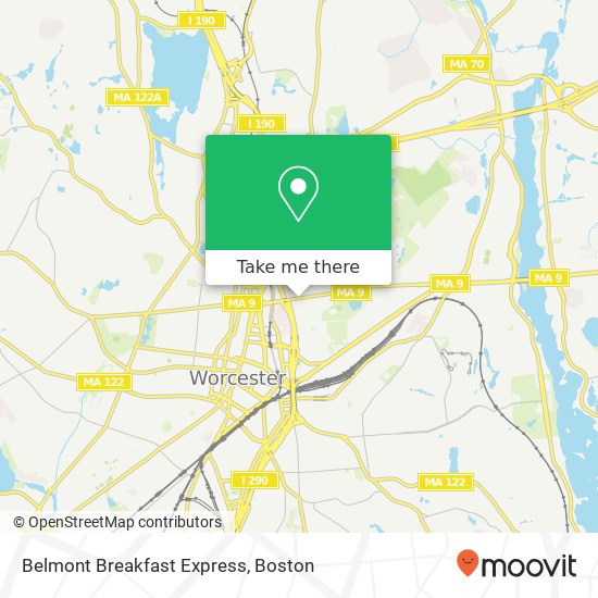 Belmont Breakfast Express map