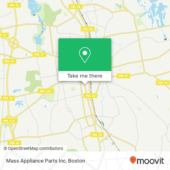 Mass Appliance Parts Inc map