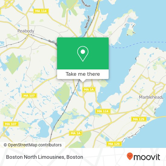 Mapa de Boston North Limousines