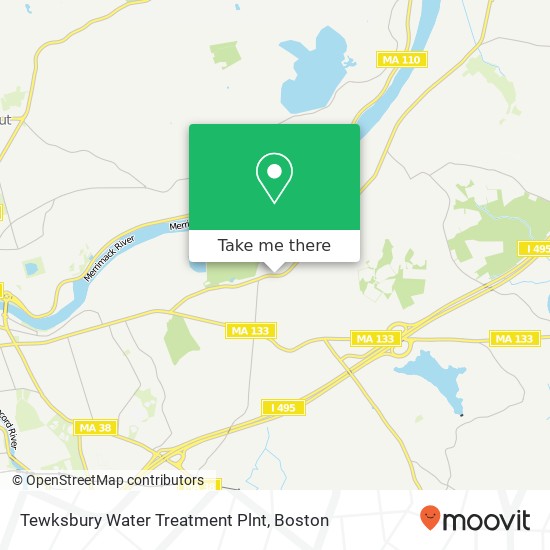 Tewksbury Water Treatment Plnt map