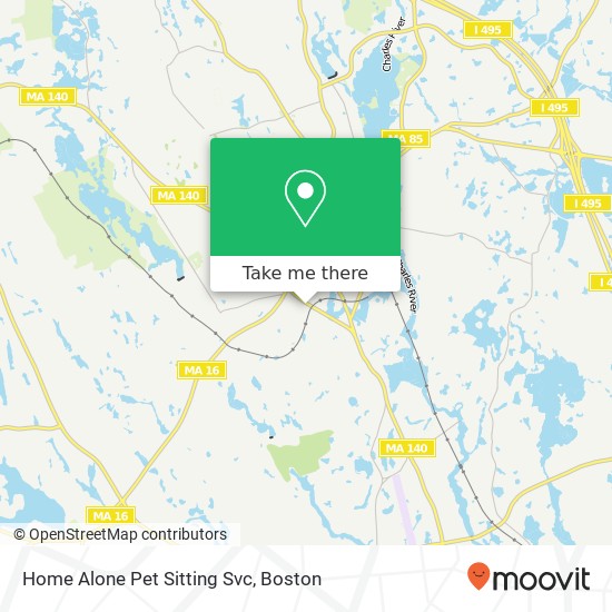 Mapa de Home Alone Pet Sitting Svc