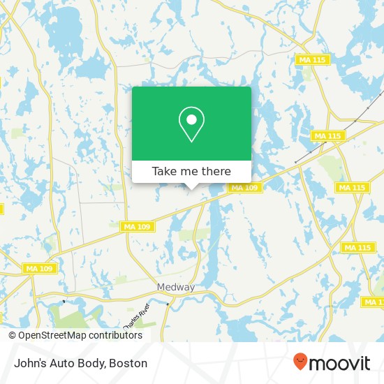 John's Auto Body map