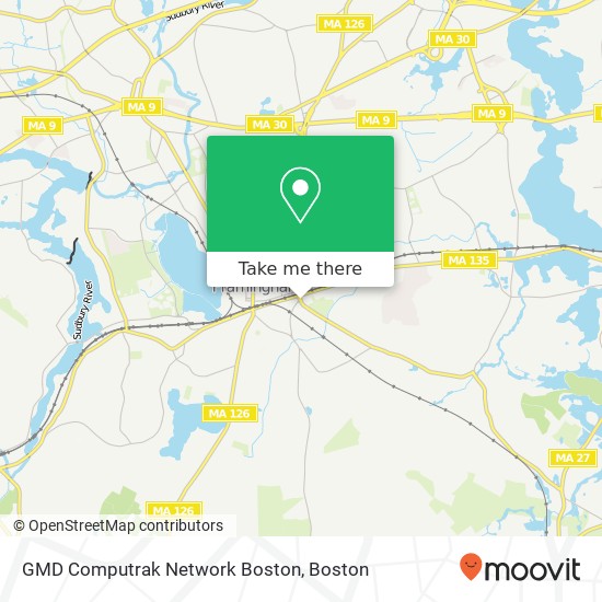 Mapa de GMD Computrak Network Boston
