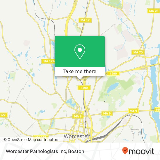 Mapa de Worcester Pathologists Inc