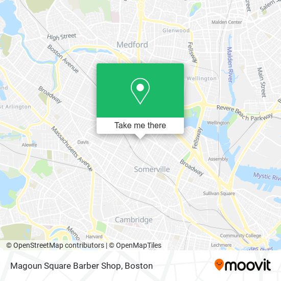 Magoun Square Barber Shop map
