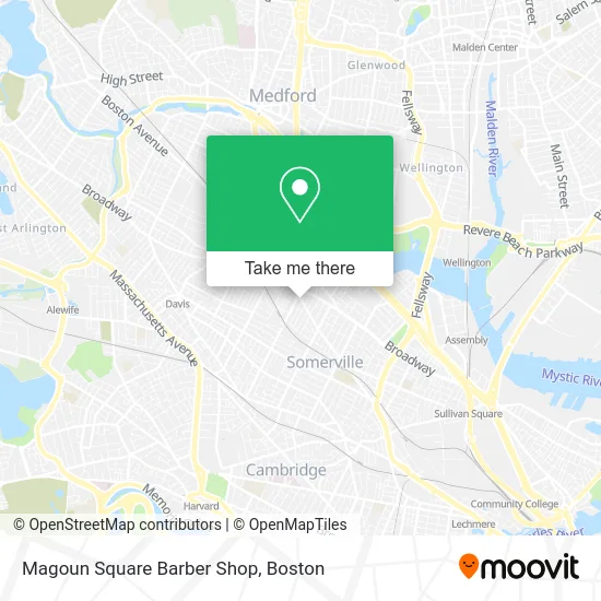 Magoun Square Barber Shop map