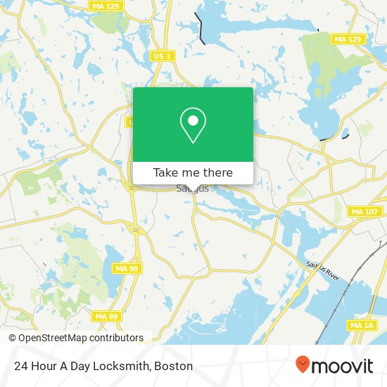 24 Hour A Day Locksmith map