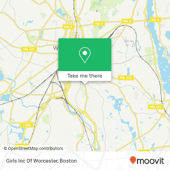 Mapa de Girls Inc Of Worcester
