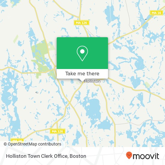 Holliston Town Clerk Office map