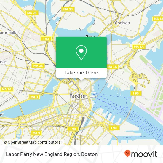 Mapa de Labor Party New England Region