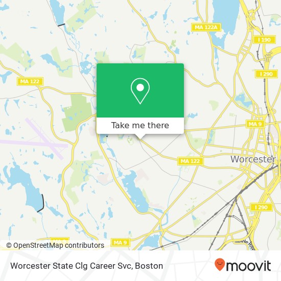Mapa de Worcester State Clg Career Svc