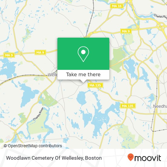 Mapa de Woodlawn Cemetery Of Wellesley