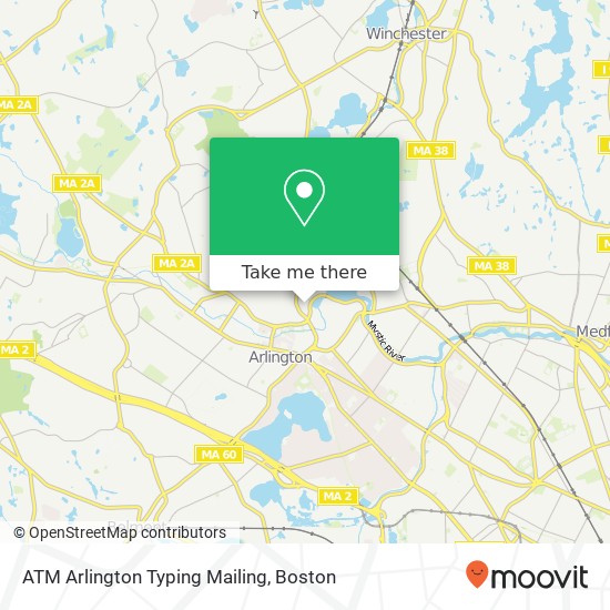 ATM Arlington Typing Mailing map