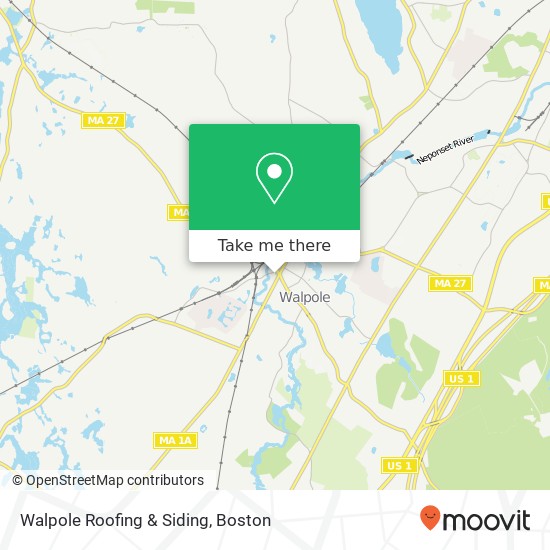 Mapa de Walpole Roofing & Siding
