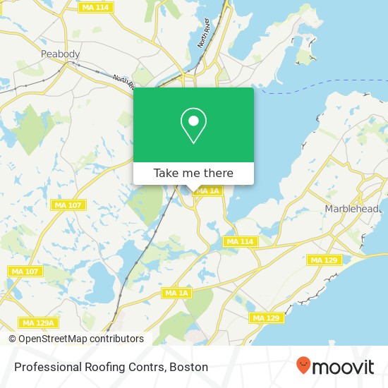 Professional Roofing Contrs map
