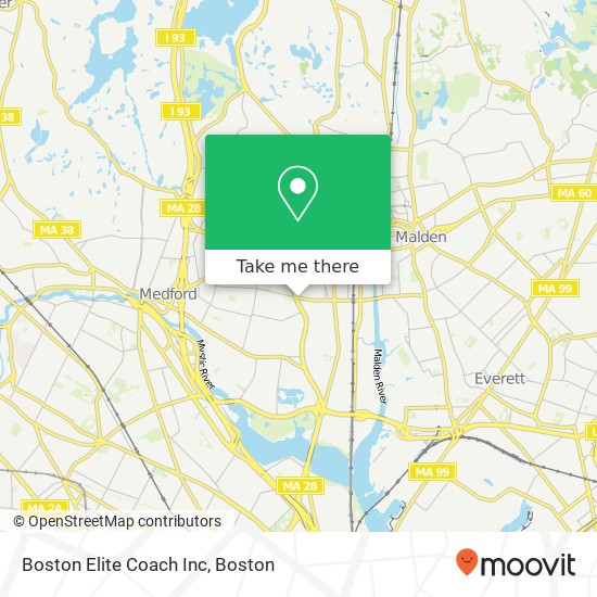 Mapa de Boston Elite Coach Inc