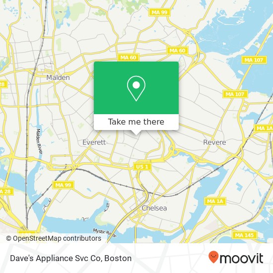 Dave's Appliance Svc Co map