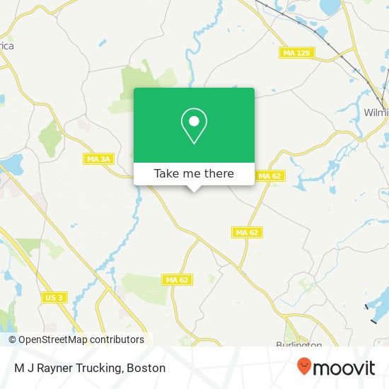 M J Rayner Trucking map