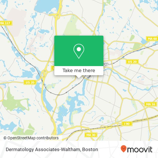 Mapa de Dermatology Associates-Waltham