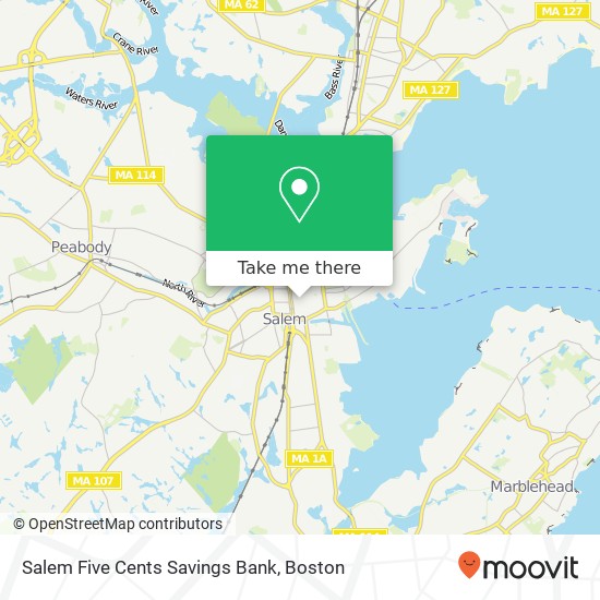 Mapa de Salem Five Cents Savings Bank