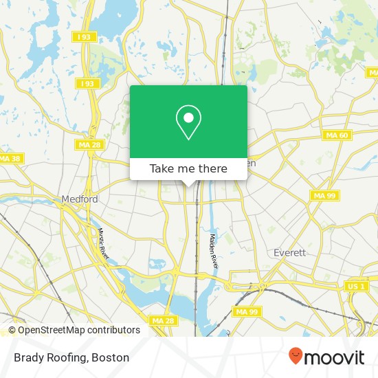 Brady Roofing map