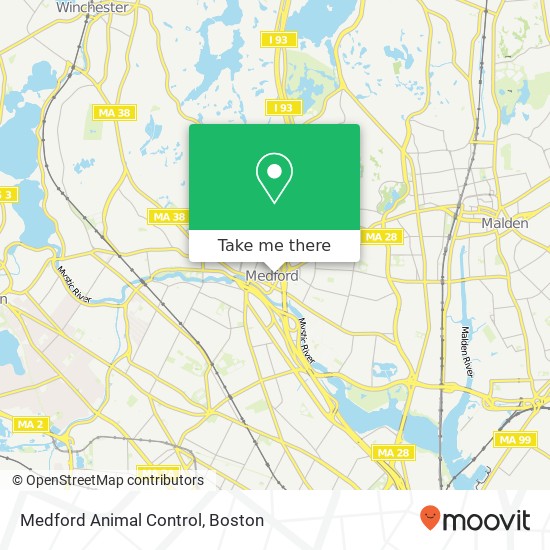 Medford Animal Control map