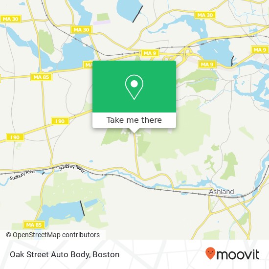 Oak Street Auto Body map