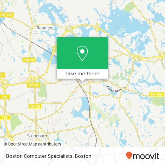 Mapa de Boston Computer Specialists